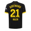 Borussia Dortmund Donyell Malen #21 Bortedrakt 2023-24 Kortermet